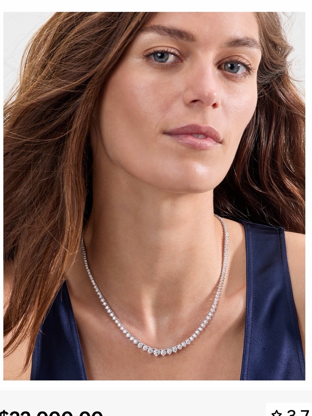 Natural  Diamond Graduated Tennis Necklace (5 ct. t.w.) in 14K White Gold